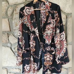 AFRM Paisley Print Lightweight Open Front Blazer SZ M